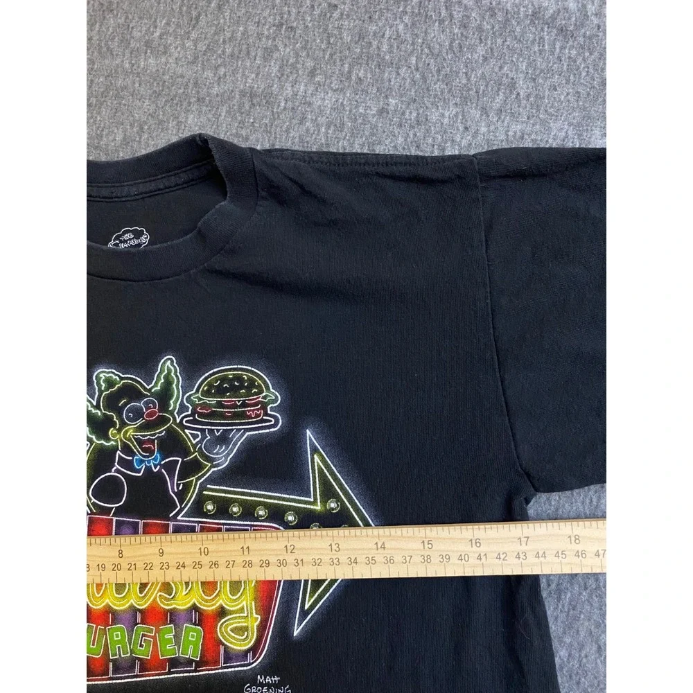 The Simpsons Krusty Burger Neon Sign Graphic T-Shirt Black Youth 10/12